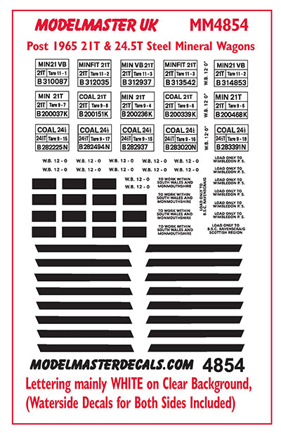 MM4854 24½T & 21T Mineral Wagons unfitted with end door str