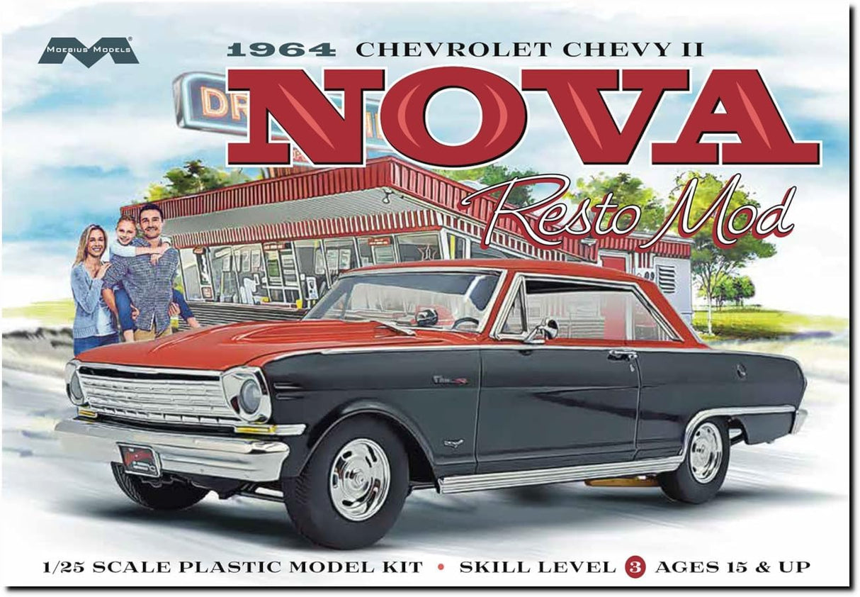 Moebius Models Model Kits - 1:25 1964 Chevy II Nova Resto Mod Kit