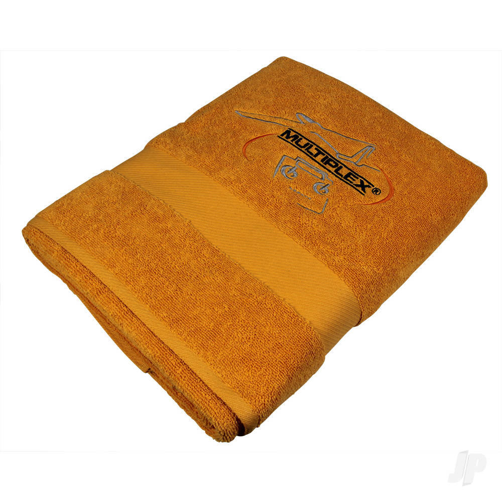 Bath towel orange with MPX Logo 70 x 140 cm