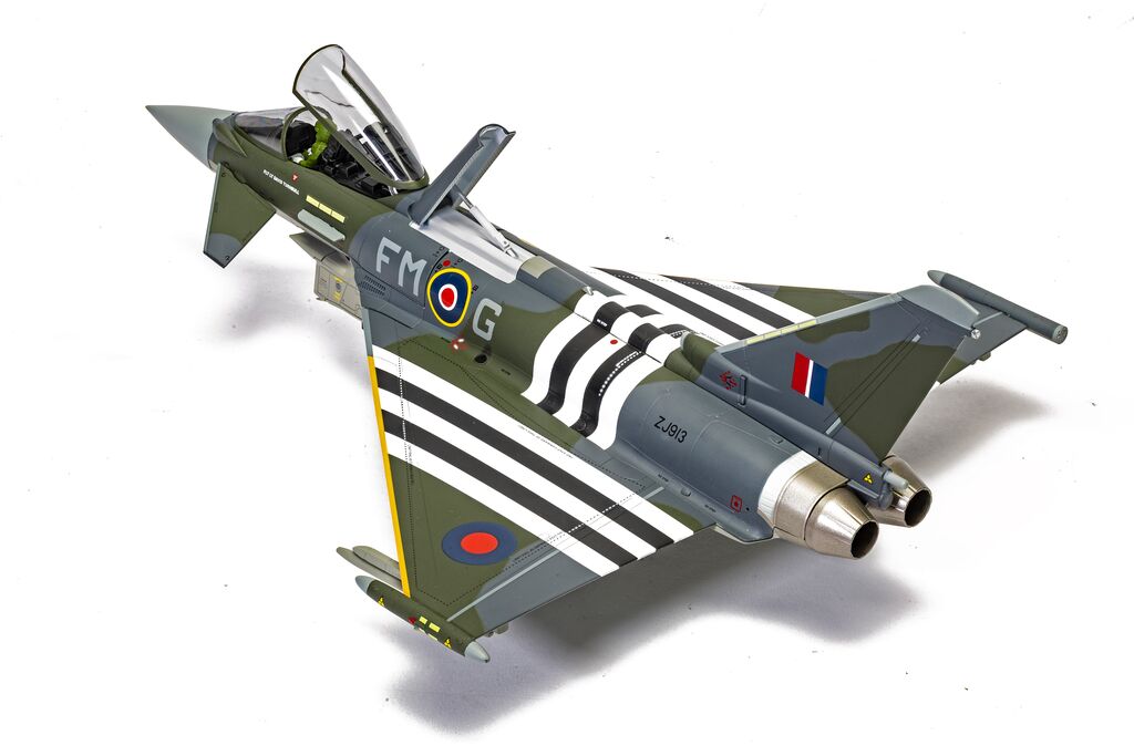 Corgi Eurofighter Typhoon FGR4 ZJ913 FM-G Moggy Flt Lt David Turbo Turnbull RAF No.29 Sqn Coningsby June 6th 2024 2024 D-Day Anniversary Display Scheme 1:48 AA29004