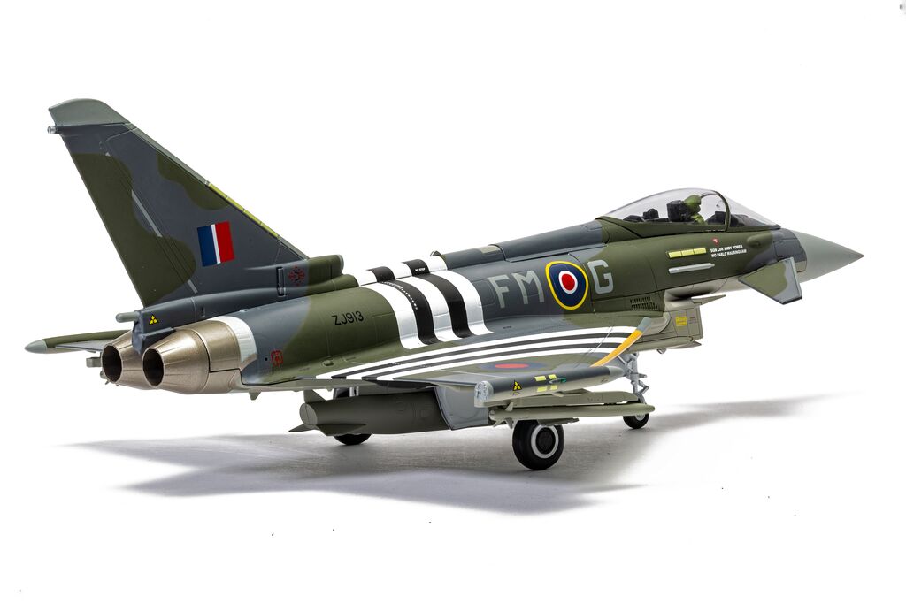 Corgi Eurofighter Typhoon FGR4 ZJ913 FM-G Moggy Flt Lt David Turbo Turnbull RAF No.29 Sqn Coningsby June 6th 2024 2024 D-Day Anniversary Display Scheme 1:48 AA29004