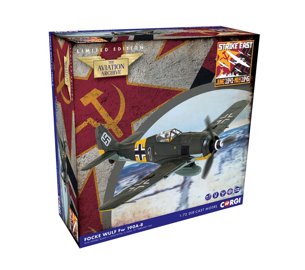 Corgi Focke Wulf Fw 190A-8 Black 1 Oberleutnant Otto Kittel 1:72 AA34318