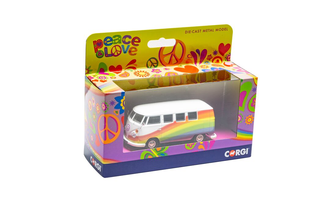 Corgi Volkswagen Campervan - Peace Love and Rainbows 1:43 CC02739