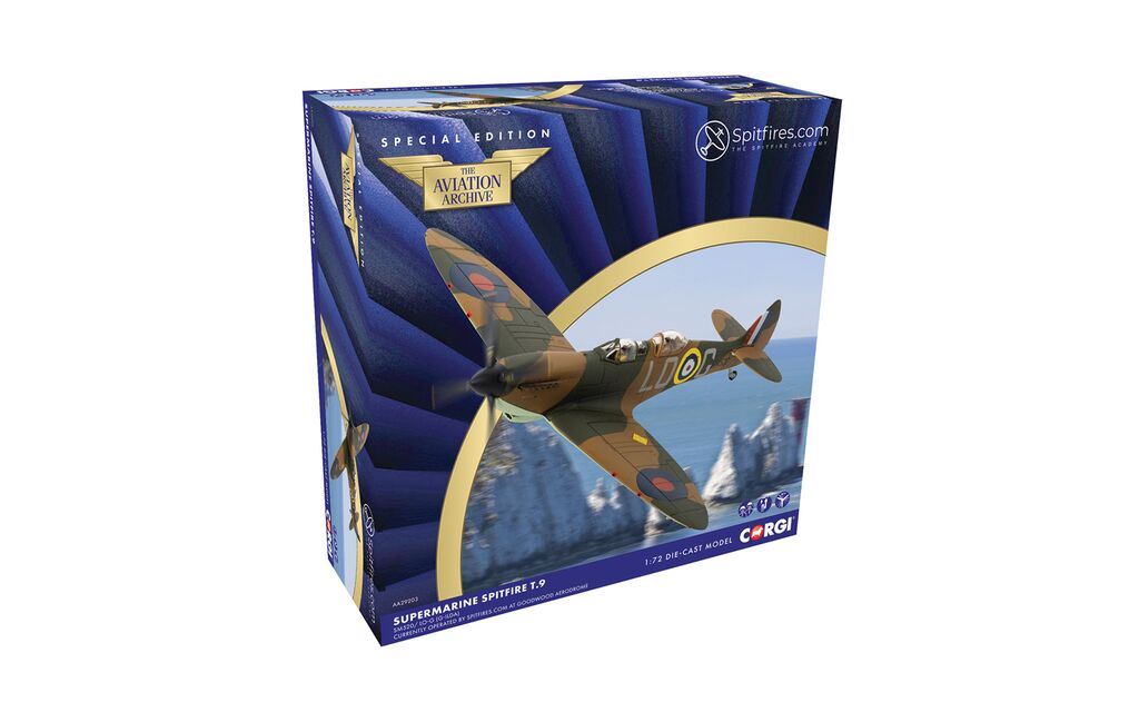 Corgi Supermarine Spitfire T9 SM520/ LO-G (G-ILDA) Presented as Spitfire Mk.I X4382 LO-G RAF No.602 Sqn Aircraft operated by Spitfires.com Goodwood Aerodrome 1:72 AA29203