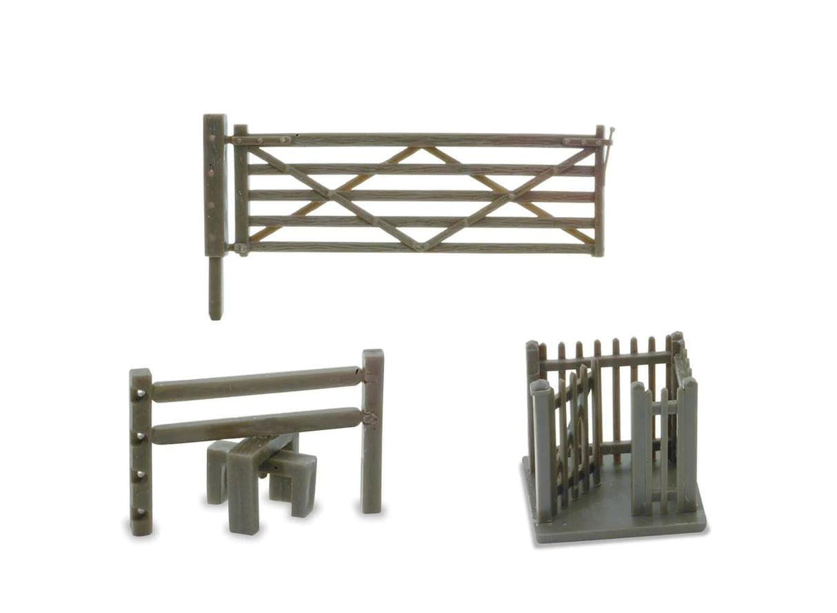 Peco NB-46 3 Field Gates 3 Stiles and 1 Wicket Gate N Gauge