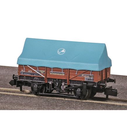 Peco N Gauge BR ClayHood Wagon (1:148 scale) UCV Wagon With Hood BR Bauxite B743665NR1200B