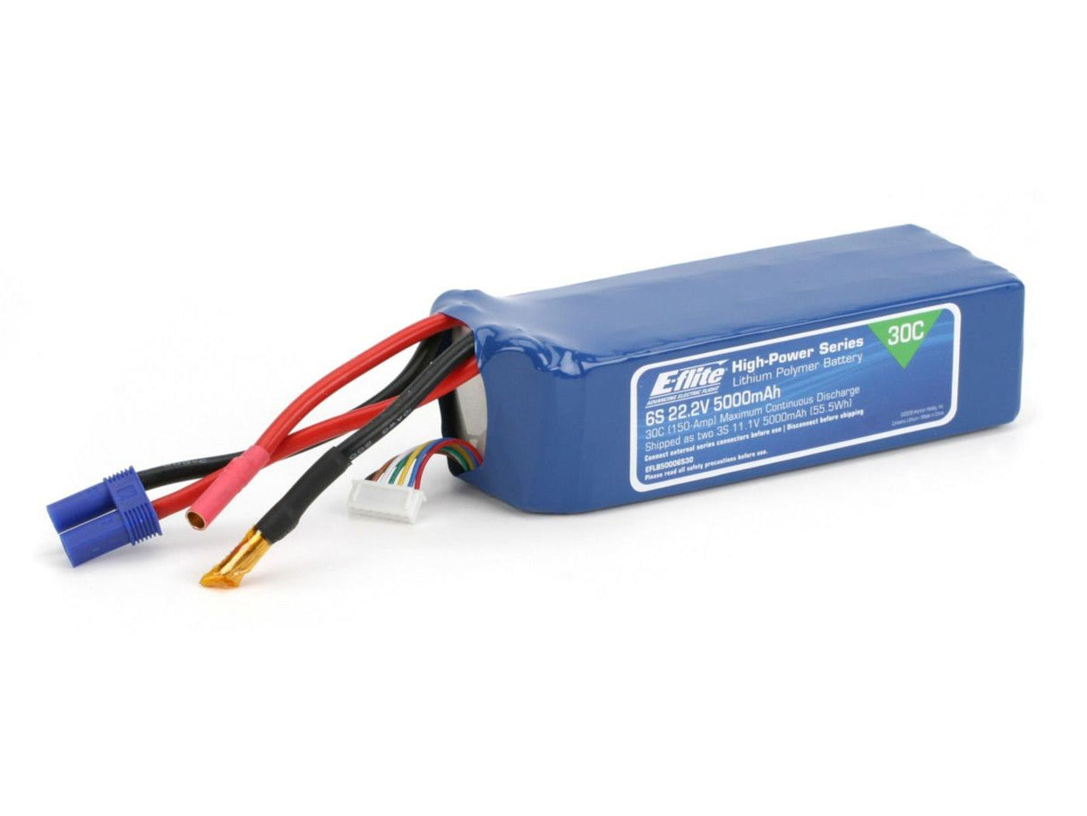 5000mAh 6S 22.2V 30C LiPo 10AWG EC5