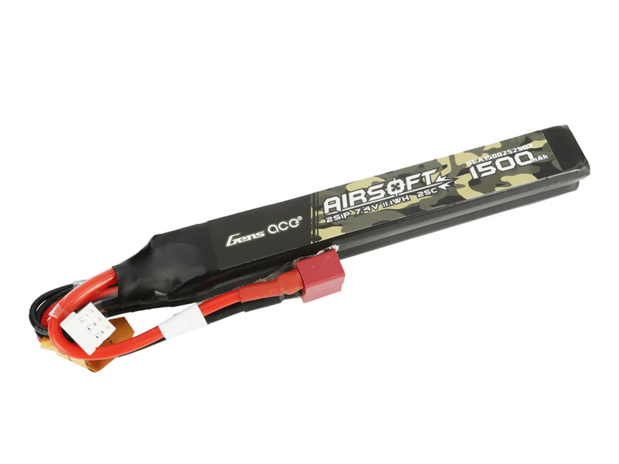 GENSACE AirSoft 2S 1500mAh 25C Twin with Deans (fit Most AEG)