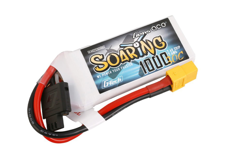 Li-Po G-Tech 2S 7.4V 1000mAh 30C Soaring with XT60