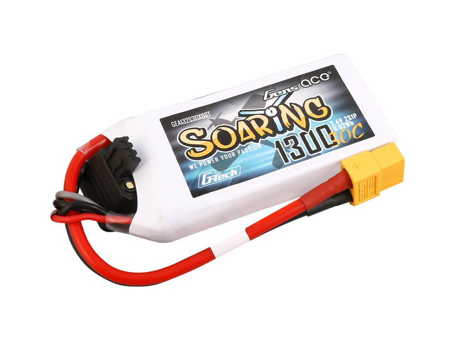 Li-Po G-Tech 2S 7.4V 1300mAh 30C Soaring with XT60