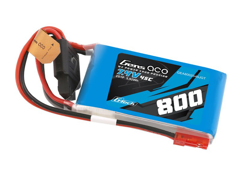 Gens Ace Li-Po G-Tech 2S 7.4V 800mAh 45C with BEC O-GTC2S0800-45B