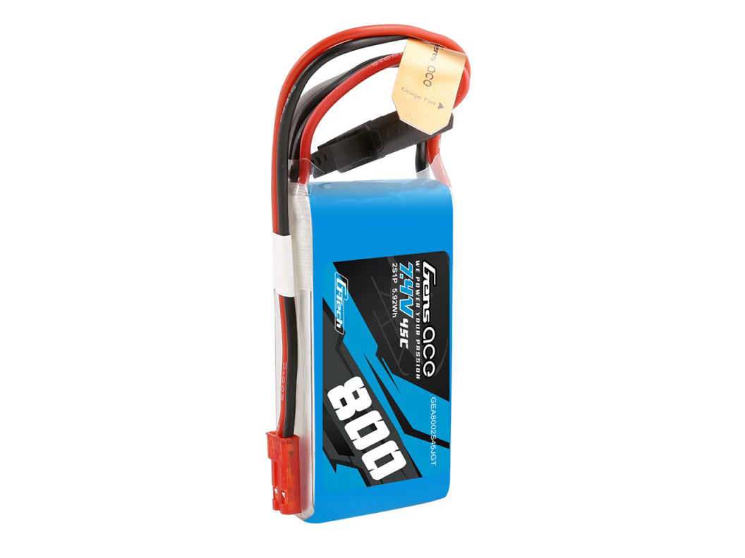 Gens Ace Li-Po G-Tech 2S 7.4V 800mAh 45C with BEC O-GTC2S0800-45B