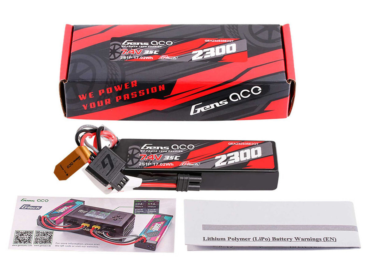 Gens Ace Li-Po G-Tech 2S Car 7.4V 2300mAh 35C with EC2 (GROM)