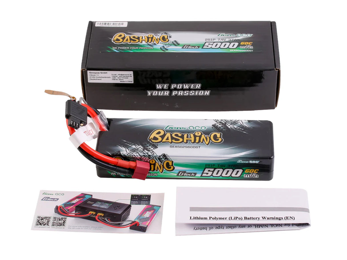 GENSACE Li-Po G-Tech Car Hard Case 2S 7.4V 5000mAh 60C with T-Type