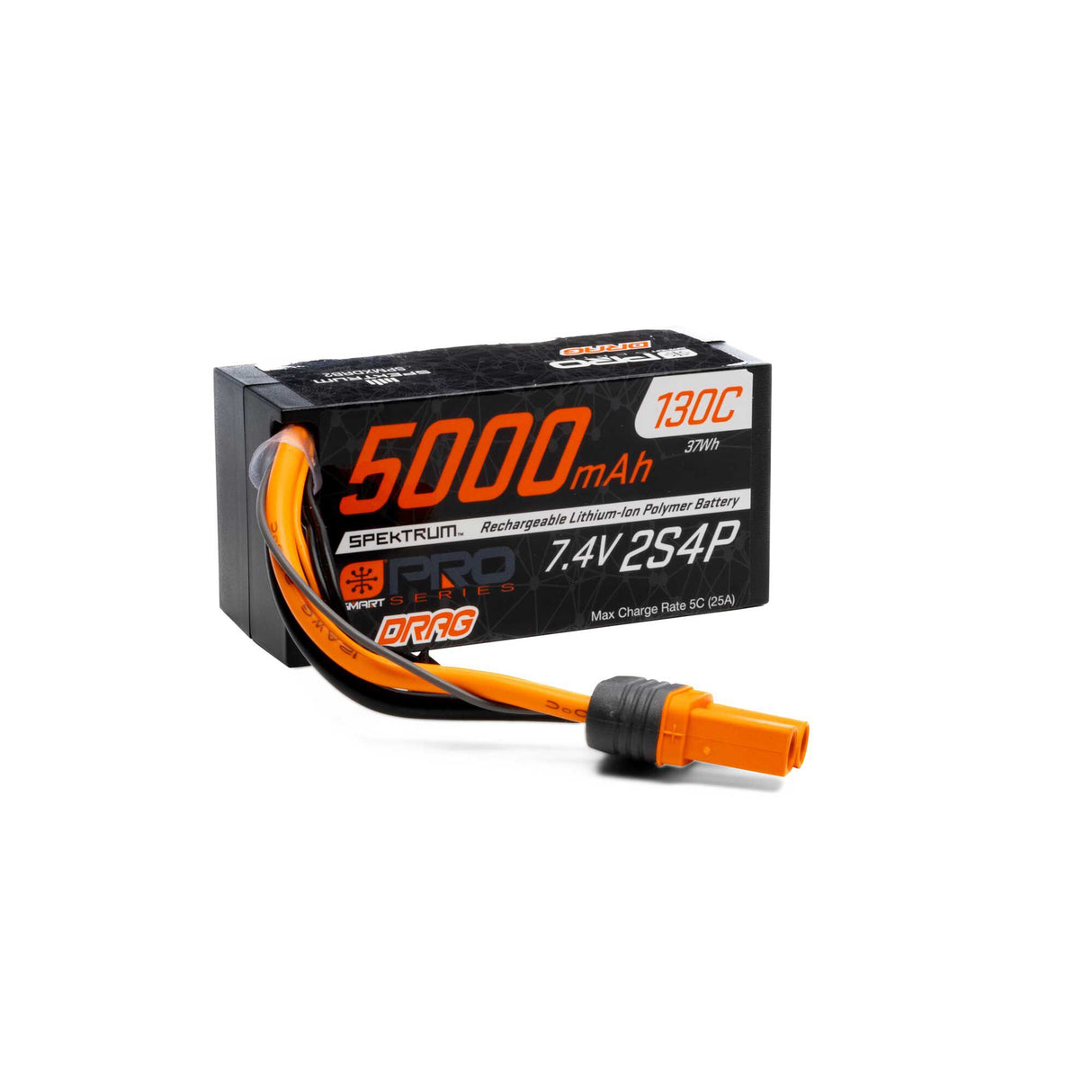 7.4V 5000mAh 2S 130C Smart No Prep Drag LiPo Battery: IC5