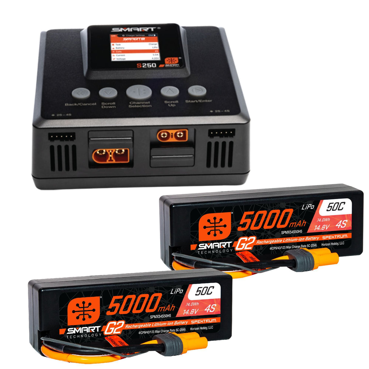 Spektrum Smart Powerstage 8S Surface Bundle: (2) G2 5000mAh 4S LiPo I O-SPMXPSS800I