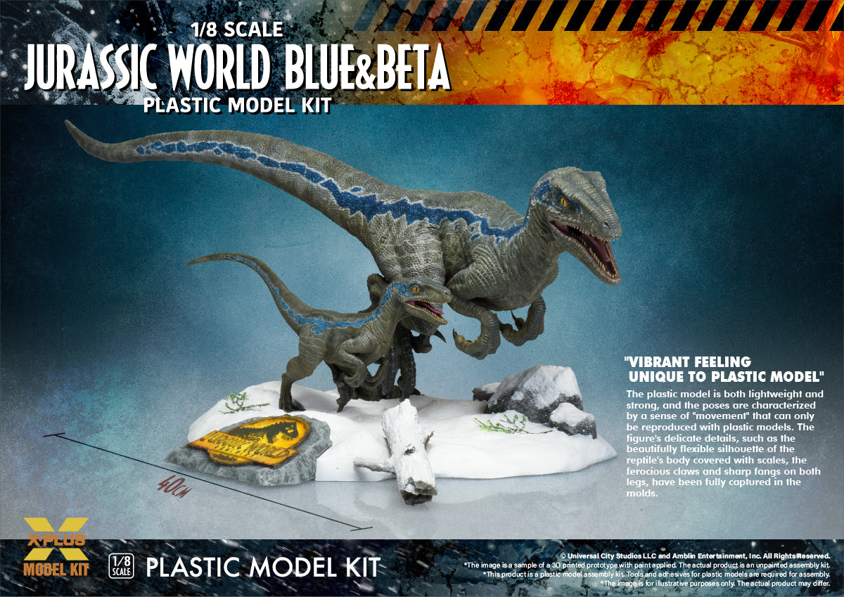 X-Plus 1/8 Jurrassic World Dominion Blue and Beta Plastic Model Kit 411-200143