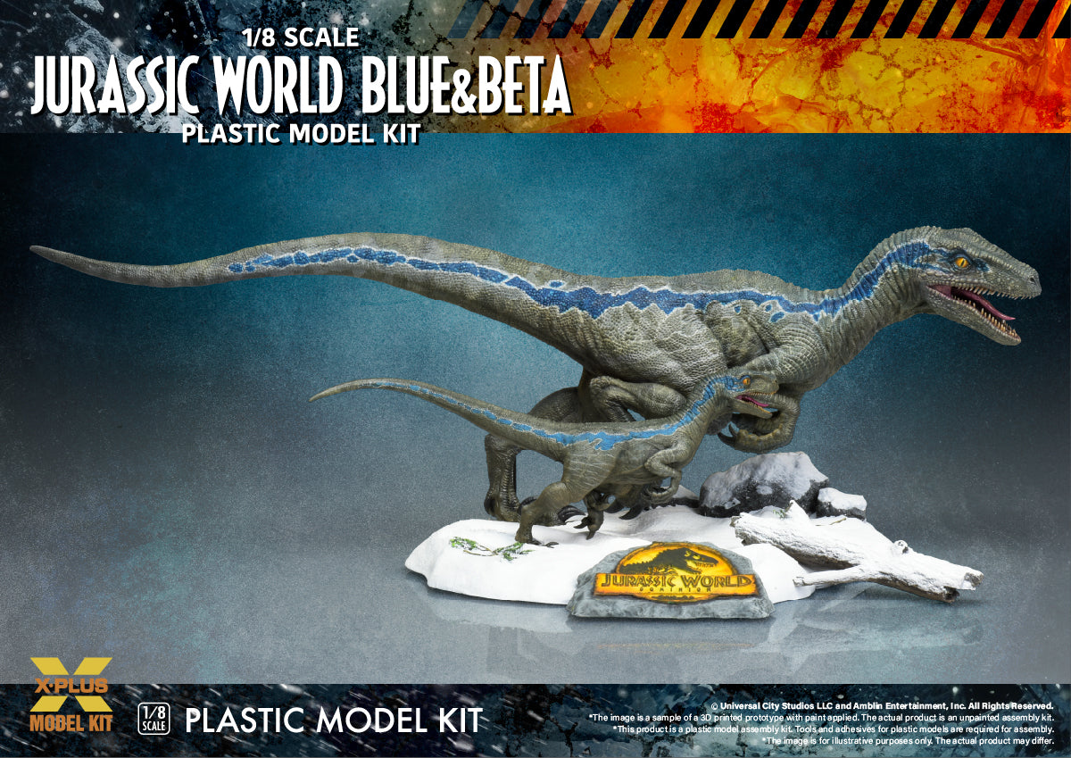 X-Plus 1/8 Jurrassic World Dominion Blue and Beta Plastic Model Kit 411-200143