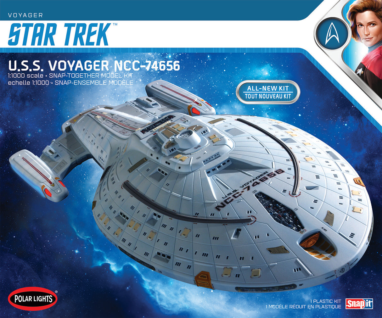 Polar Lights Model Kits - 1:1000 Star Trek U.S.S. Voyager Clear Edition SNAP KIT