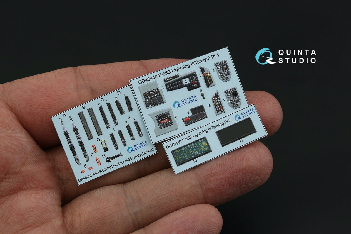 Quinta Studio 1/48 F-35B Lightning II (Tamiya) Interior QD Decal set QD48440