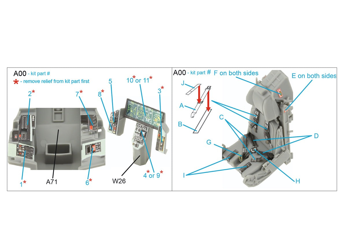 Quinta Studio 1/48 F-35B Lightning II (Tamiya) Interior QD Decal set QD48440