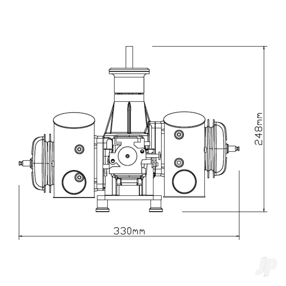 Stinger 185cc Petrol 2-Stroke Twin Cylinder Engine