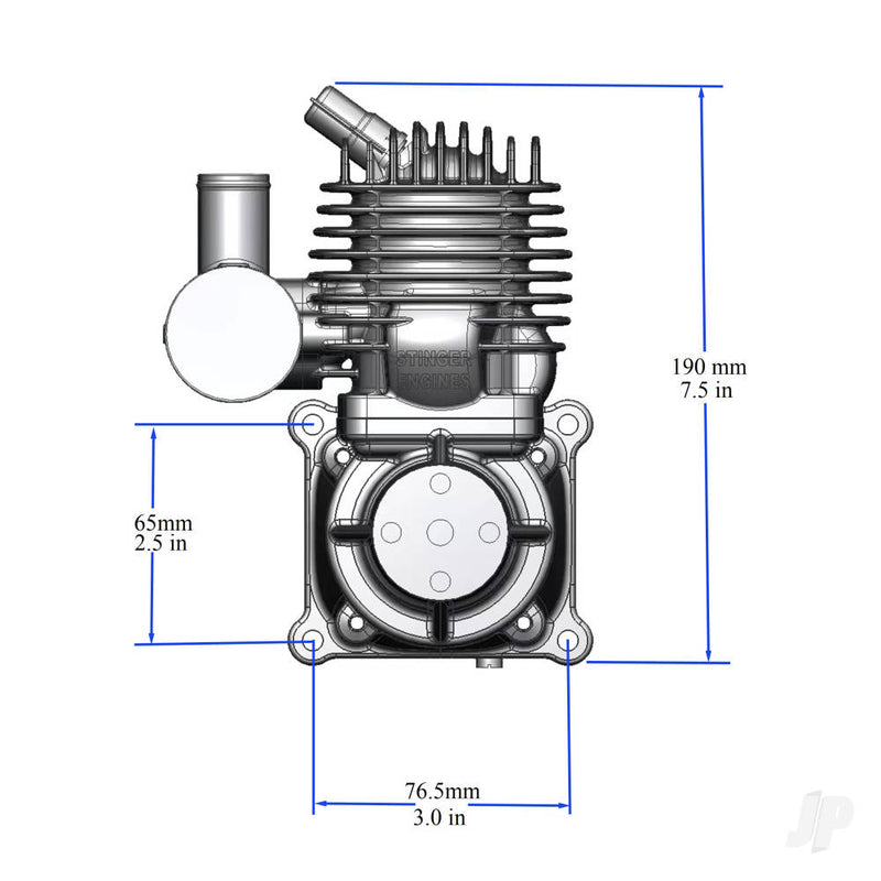 Stinger 63cc Petrol 2-Stroke Single Cylinder Side Exhaust Engine