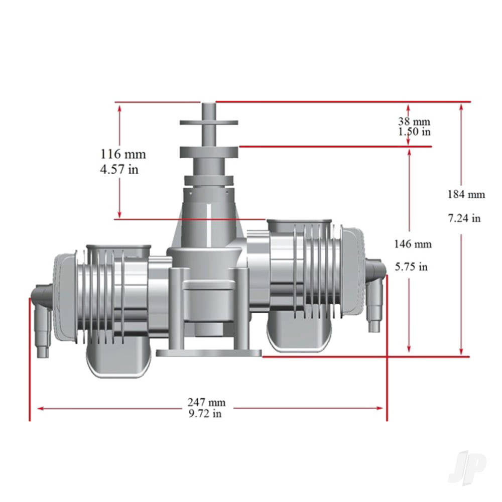 Stinger 70cc Petrol 2-Stroke Twin Cylinder Engine with Electric Start