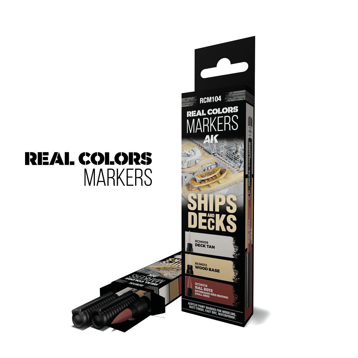 AK Interactive Ships and Deck COLOURS - SET 3 REAL COLOUR MARKERS RC104
