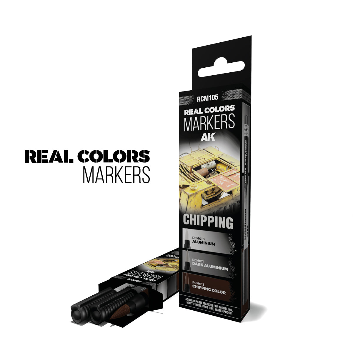 AK Interactive Chipping - SET 3 REAL COLOURS MARKERS RCM105