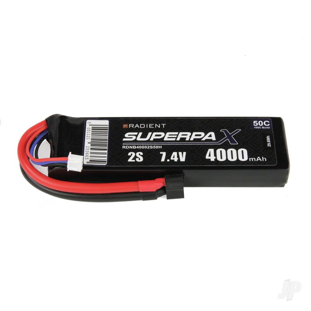 LiPo 2S 4000mAh 7.4V 50C Deans (HCT)