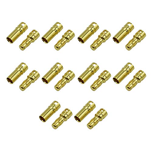Gold Bullet Connectors 3.5mm 10 pairs