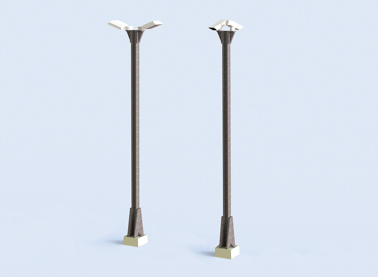 Wills OO/HO Modern Level Crossing CCTV Post Cameras & Lights