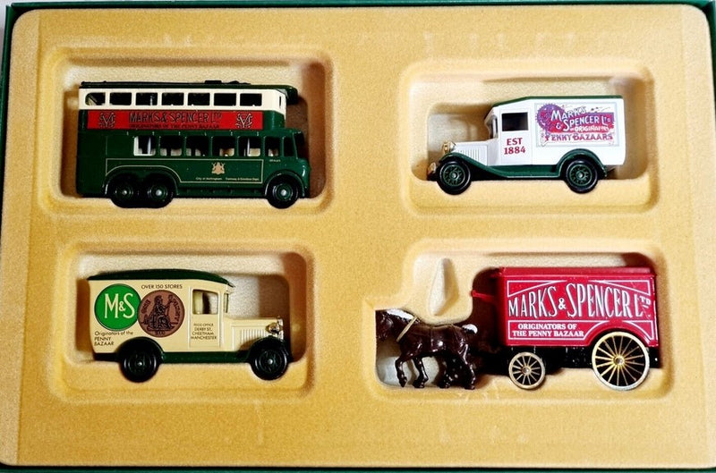 Lledo Limited Edition Marks & Spencer Collection of 4 Vehicles - Boxed (1990 Set) with oigiinal paper work