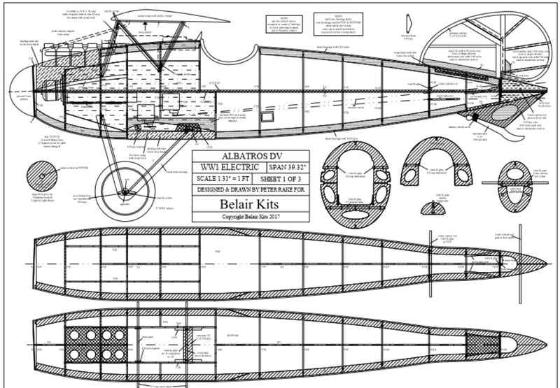 Slec/Belair Albatros DV - electric scale 39 inch kit RES-ADB5