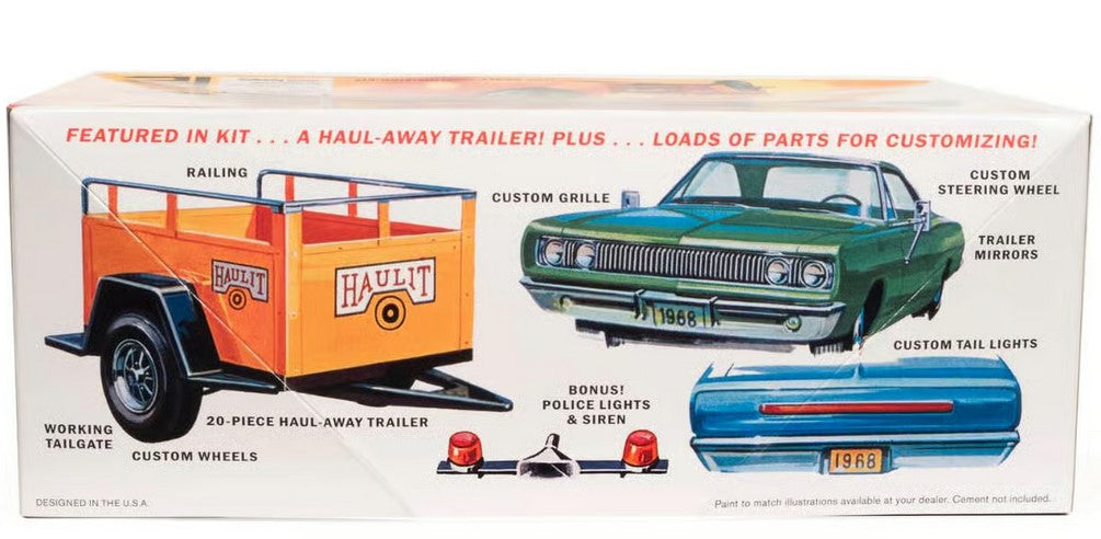 MPC Model Kits - 1:25 1968 Dodge Coronet Hardtop Kit With Trailer MPC975
