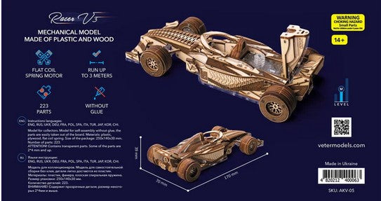 Viter Models Racer V3. Racing car model kit - 3D puzzle