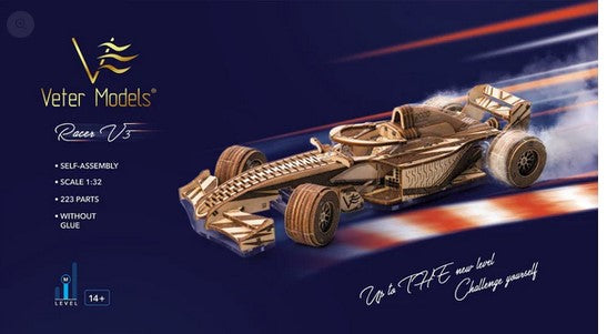 Viter Models Racer V3. Racing car model kit - 3D puzzle