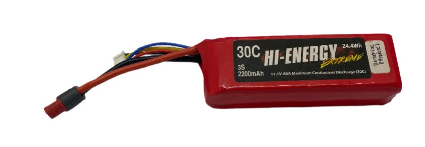 Hi-Energy 3S 2200mAh 30C T-Type (Deans) Connector - SECOND HAND