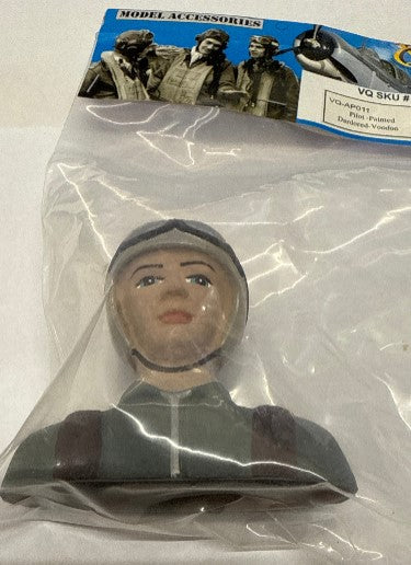 VQ Painted Civilian Pilot Bust for .46 Size P-51 Dago Red/Voodoo