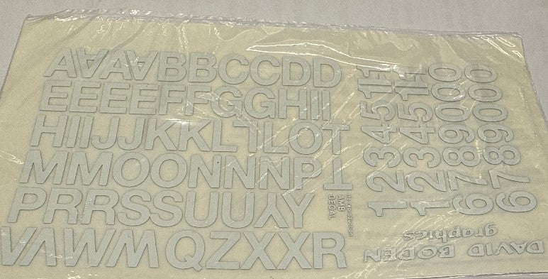 D.Boden Alphabet and numbers - White