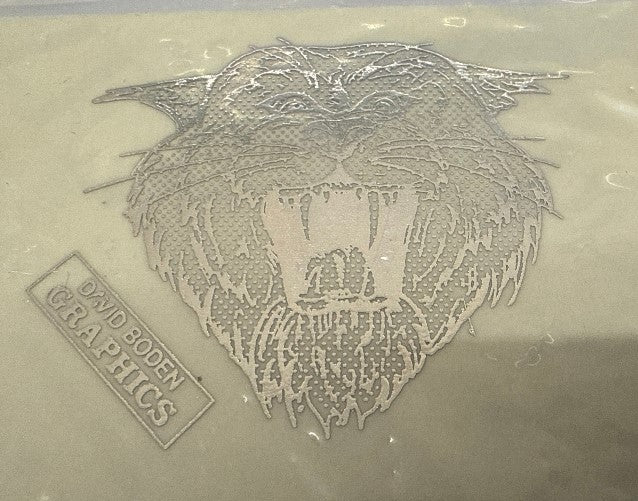 D.Boden Tiger Head Decal - Silver/Silver