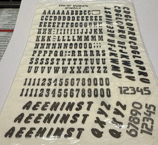 D.Boden Alphabet and numbers - Black - 10mm