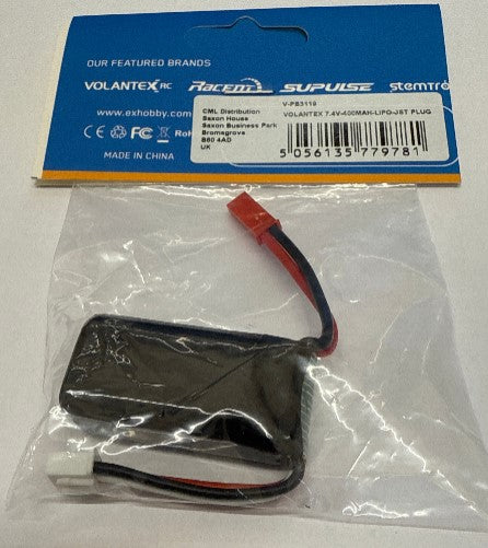 VOLANTEX 7.4V 400MAH LIPO JST PLUG BATTERY 768-2