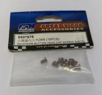 Great Vigor WCAPS 3x6 Button Head Screws - Pack 10 (Box 5)