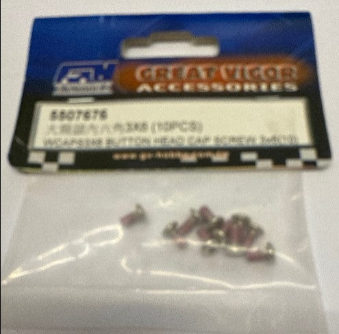 Great Vigor WCAPS 3x6 Button Head Screws - Pack 10 (Box 5)
