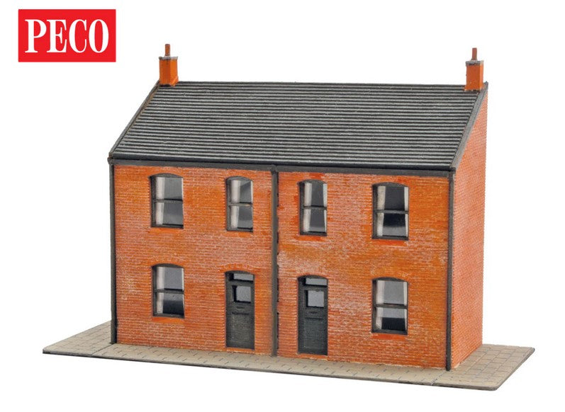 Peco N Gauge Victorian Houses Semi-detached (Low Relief Fronts) NB306