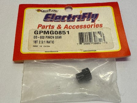 Great Planes ElectriFly GD-600 Pinion Gear18T 2:5:1 GPMG0851 (Box 44)