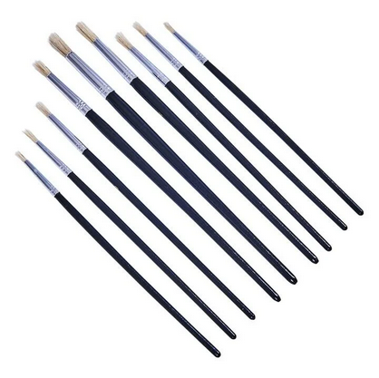 Amtech S4135 9 Piece round tip art brush set