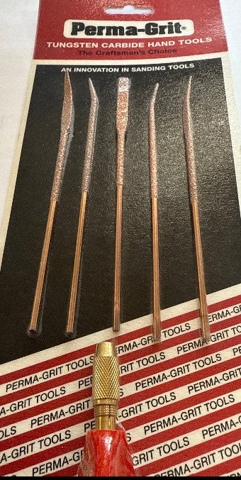Perma-Grit Riffler File Set with Handle RiF-1H 14cm